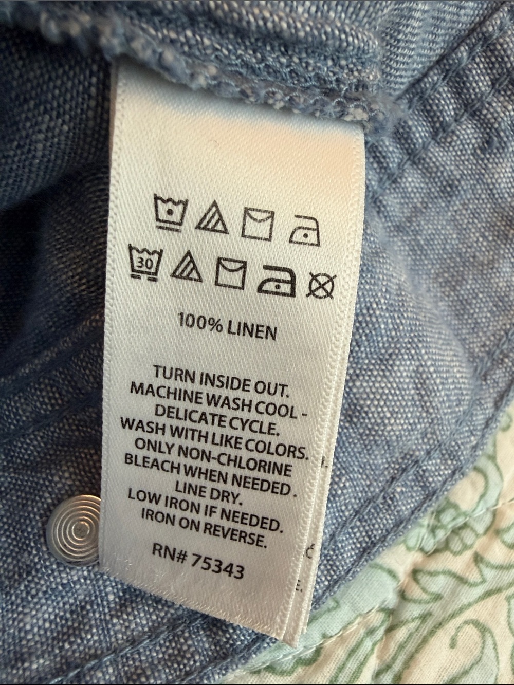 JNY Jones New York 100% Linen Light Blue Jean Style Jacket Plus Size 3x - Picture 12 of 13